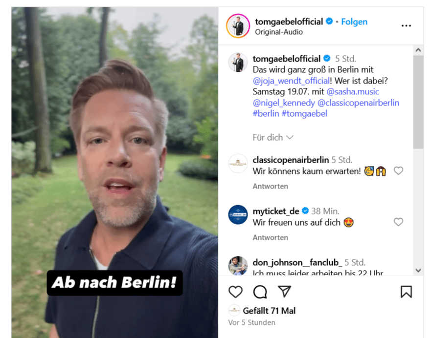 Tom Gaebel Social Media Shout Out