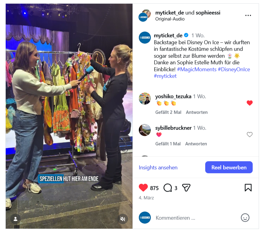 Instagram Beitrag - Behind the Scenes