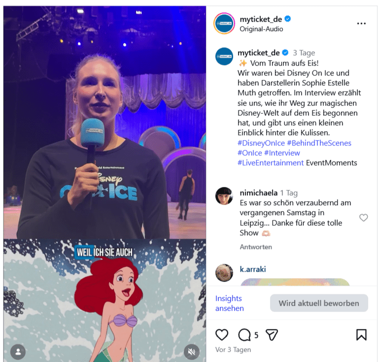 Instagram Beitrag - Behind the Scenes